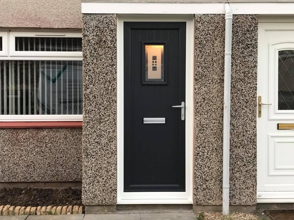 new black composite door recently fitted in rosyth